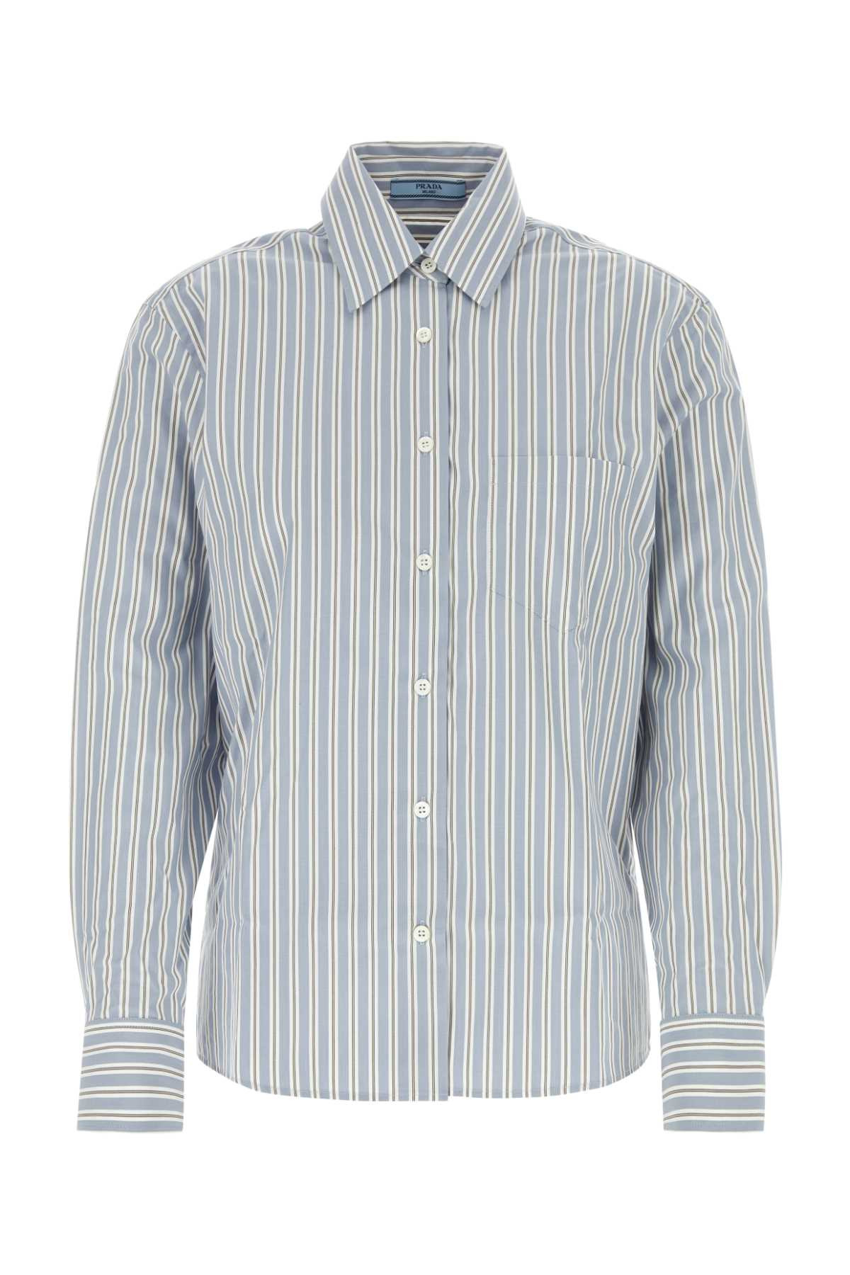 Prada Women Embroidered Poplin Shirt - 1