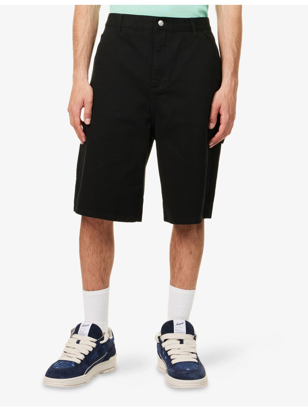 Painter Embroidered Denim Shorts - 3