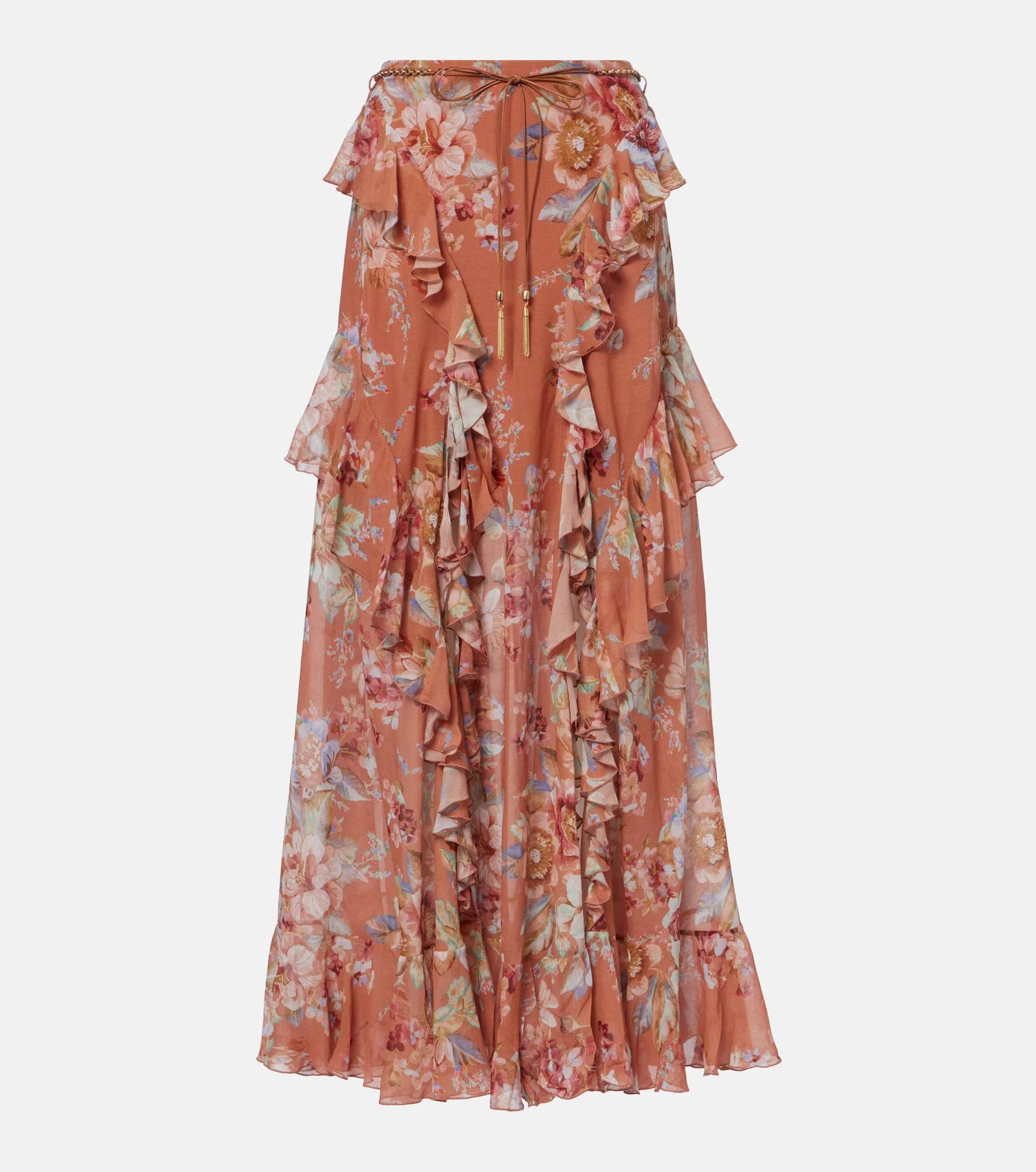 Awaken floral cotton and silk maxi skirt - 1