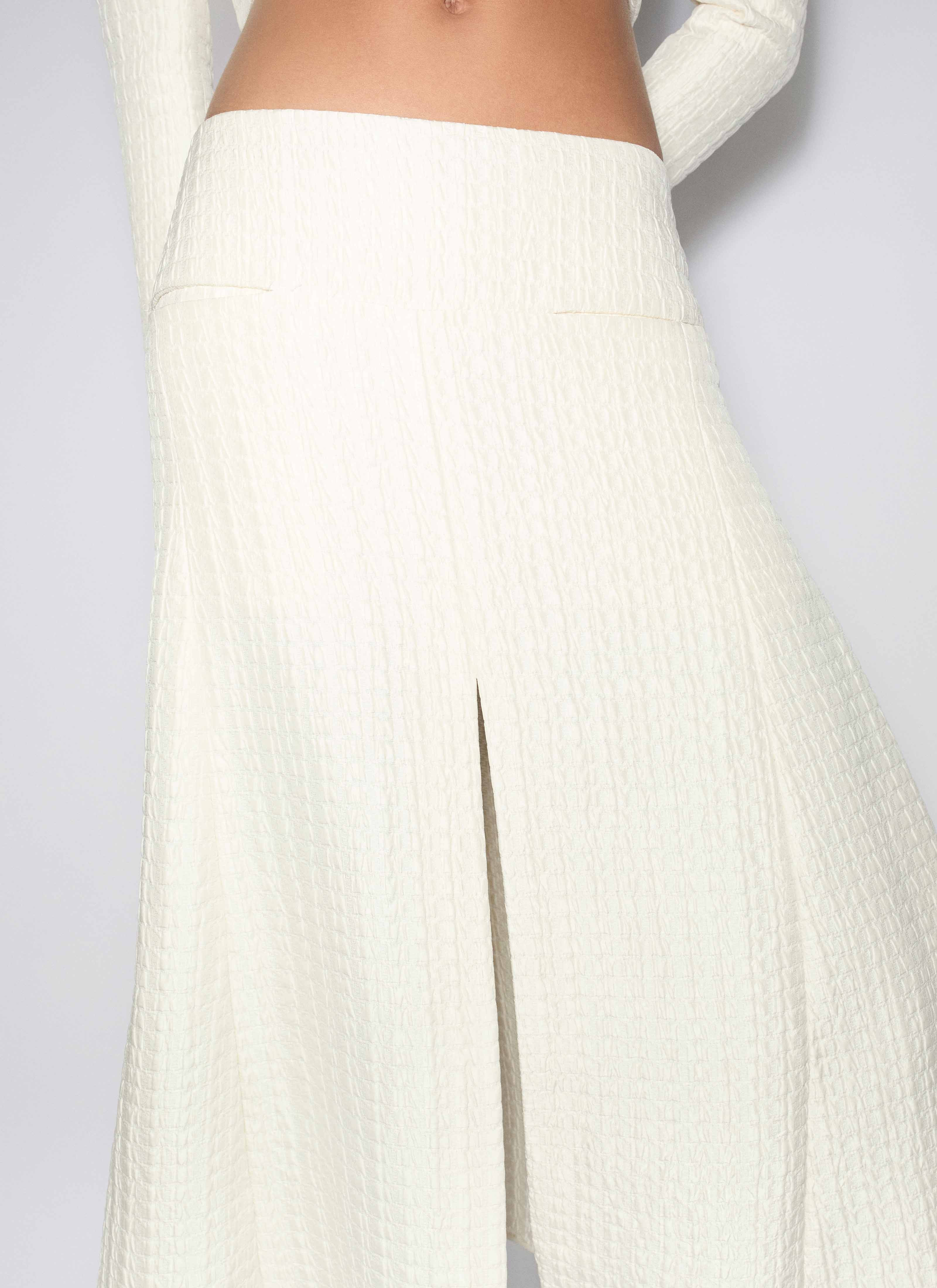 SILK SLIT SKIRT - 5
