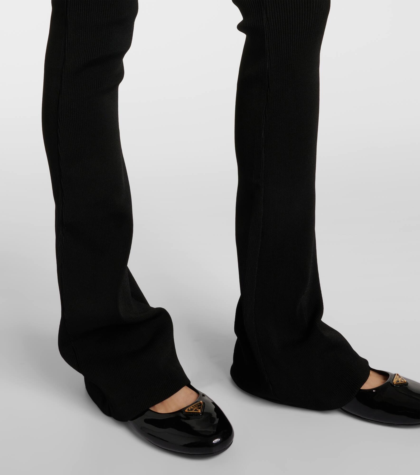 Ribbed-knit jersey flared pants - 5