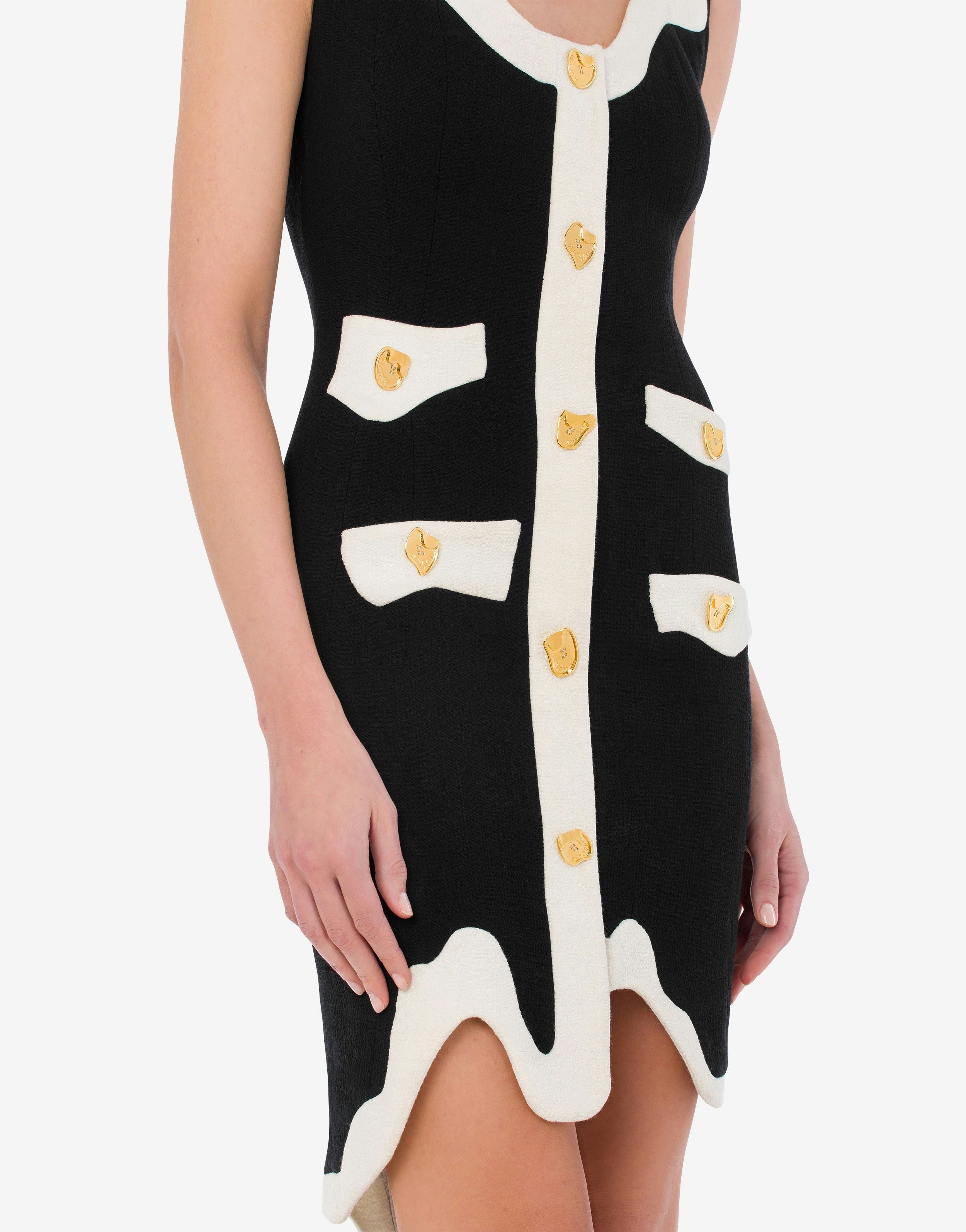MORPHED EFFECT STRETCH CRÊPE DRESS - 4