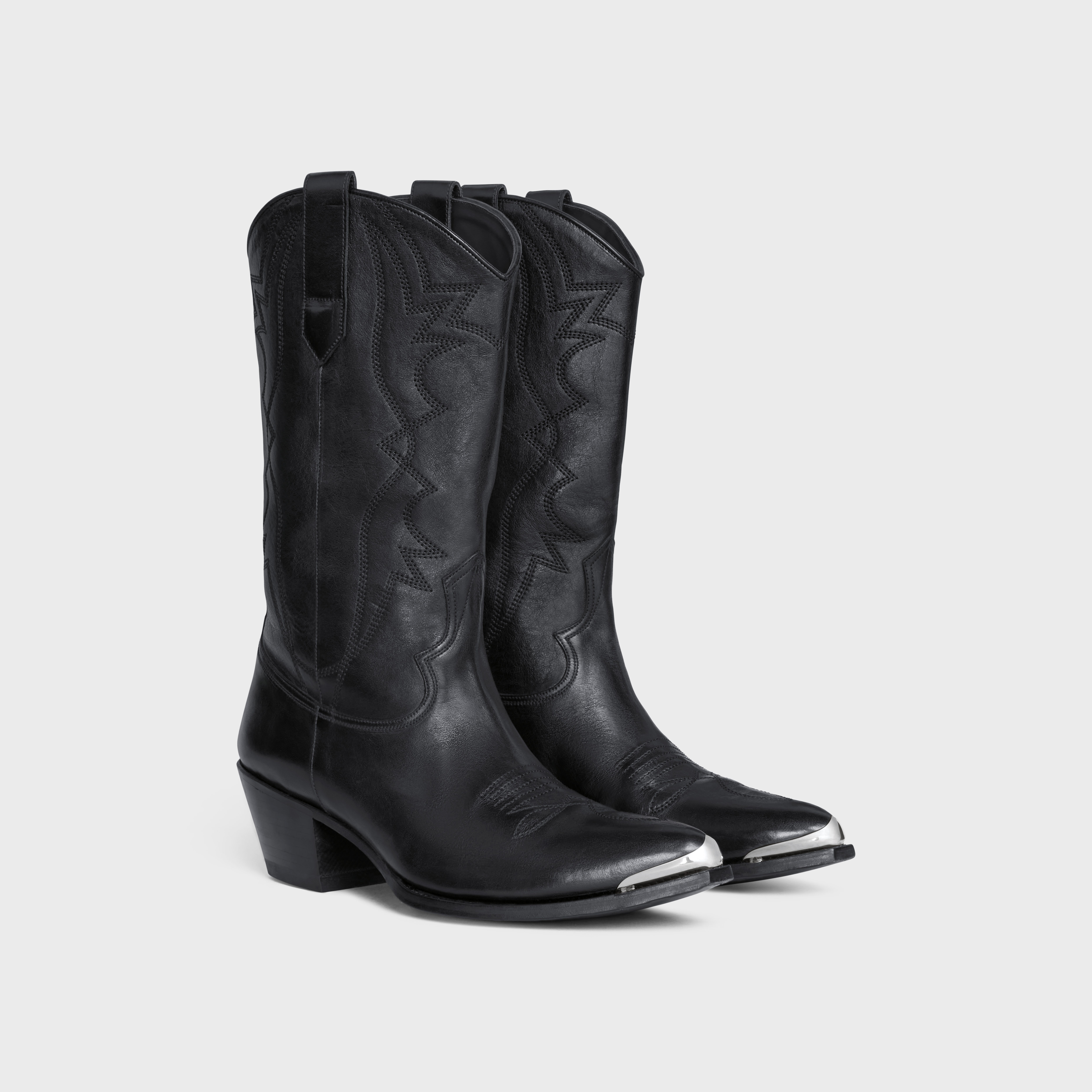 CELINE HIGH WESTERN BOOTS WITH METAL TOE in Calfskin - 2