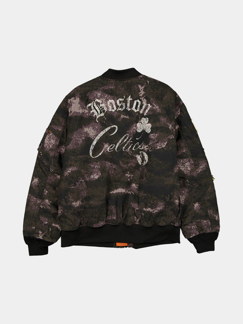ALPHA INDUSTRIES BOSTON CELTICS X ALPHA X NEW ERA MA-1 BOMBER JACKET (BLACK CAMO) outlook
