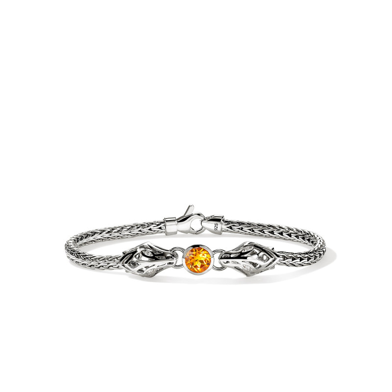 Naga Bracelet, Sterling Silver, Citrine, Diamond 3.5MM 1