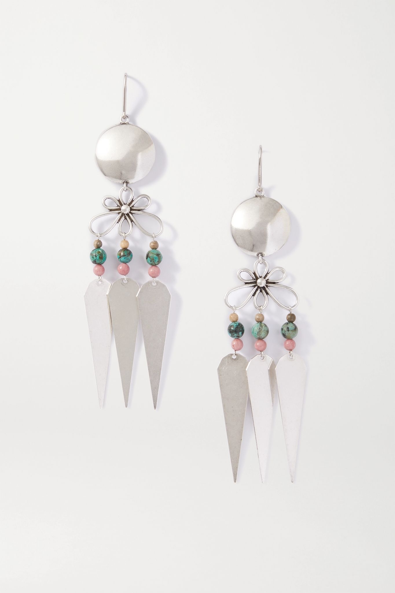 Jules silver-tone beaded earrings - 1