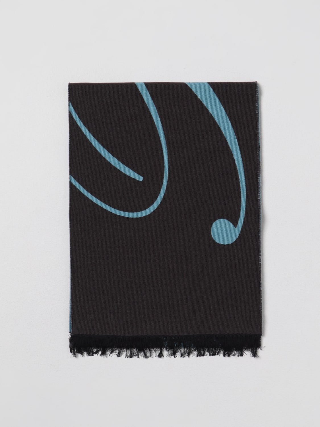Burberry wool scarf with jacquard macro logo - 1