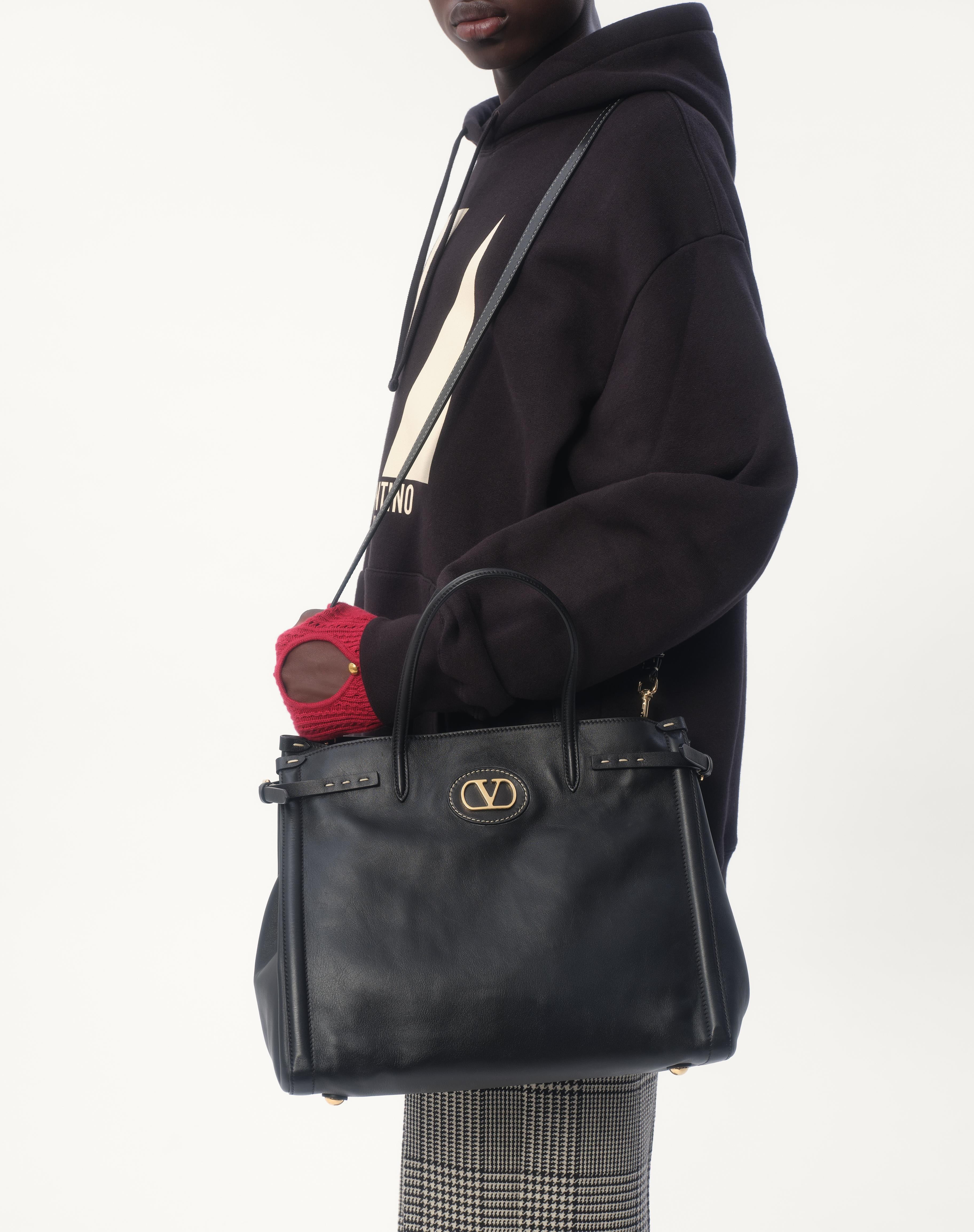 VALENTINO GARAVANI ANTIBES MEDIUM LEATHER SHOPPING BAG - 7