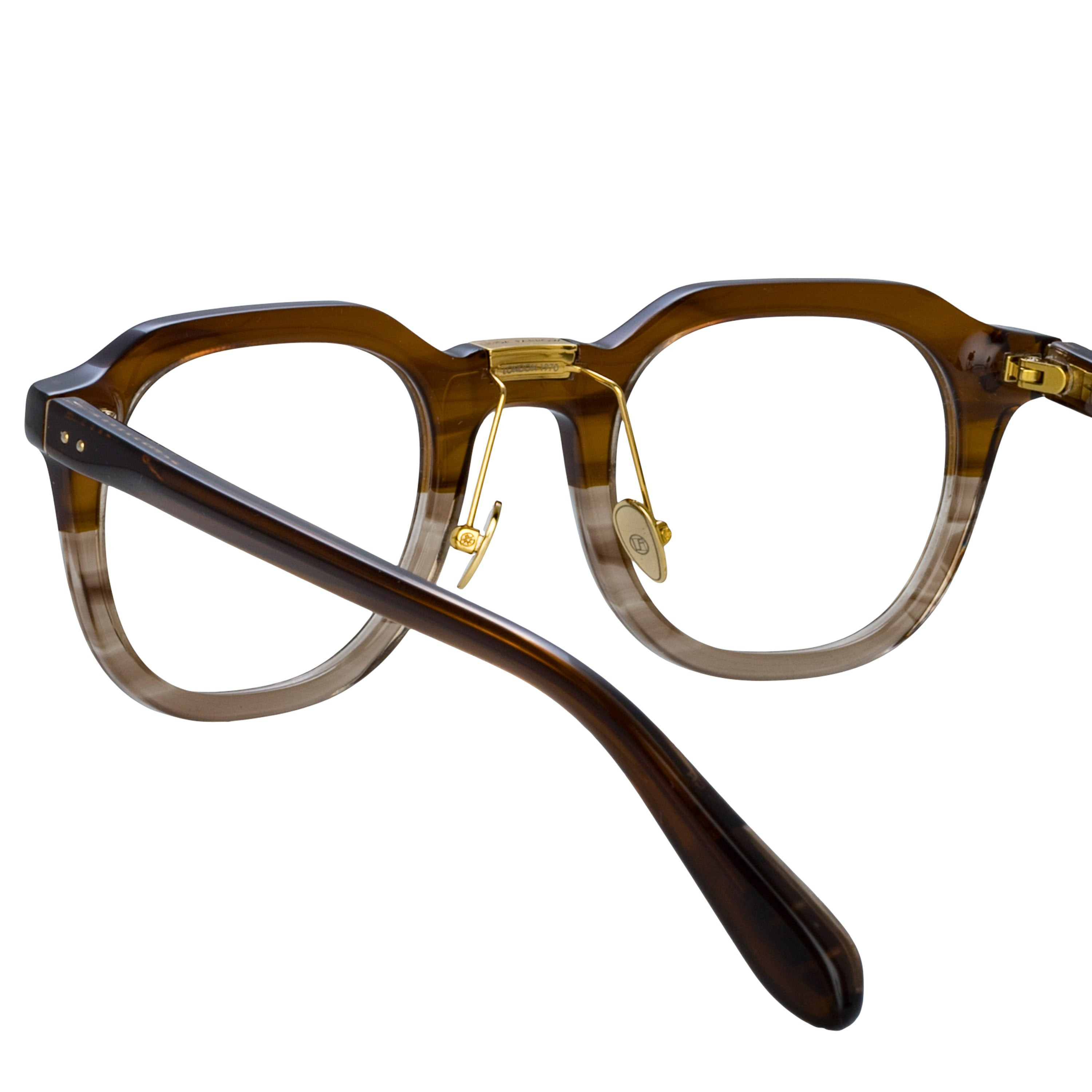 MEN'S FLETCHER ANGULAR OPTICAL FRAME IN CARAMEL HORN - 8