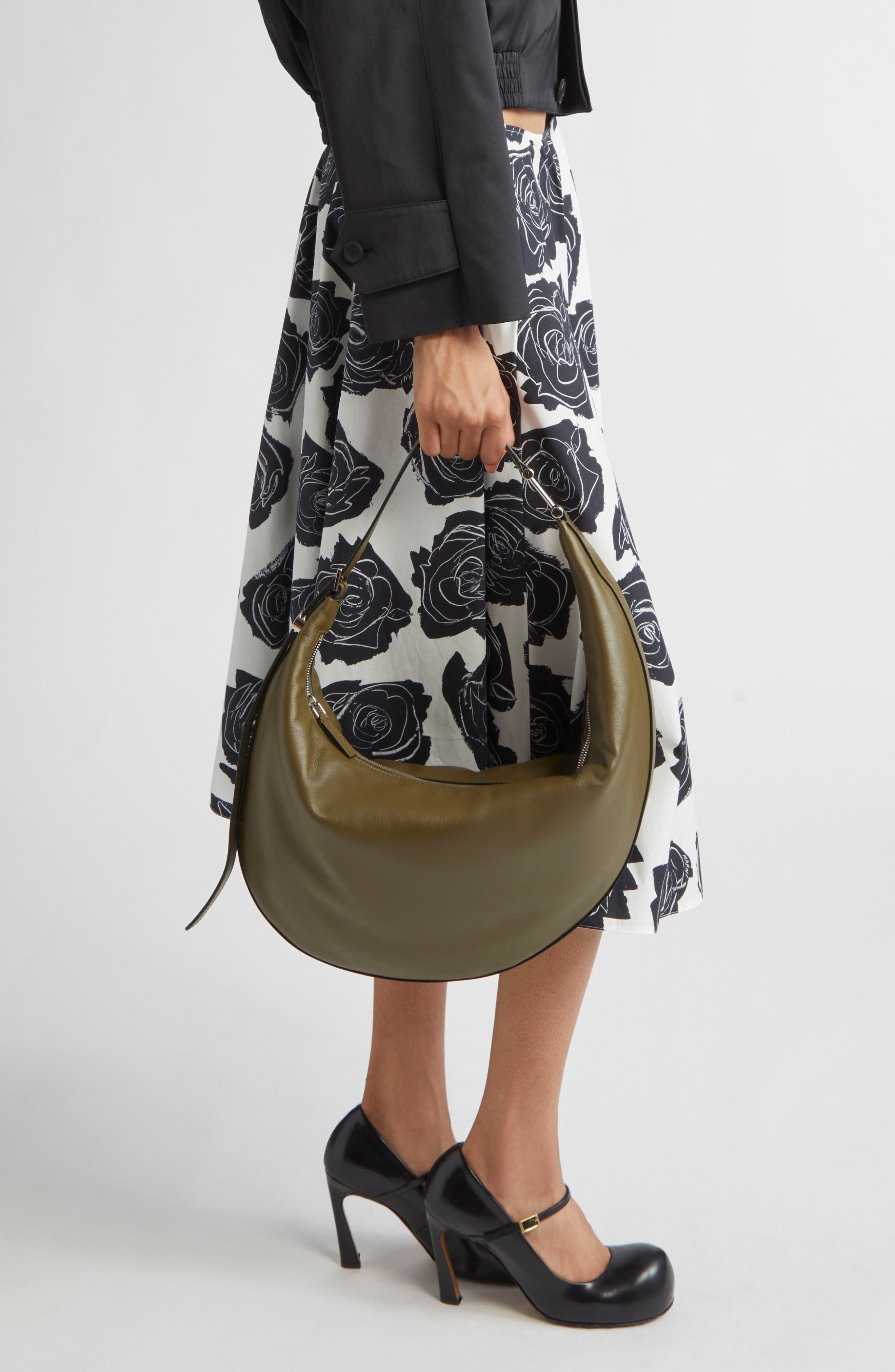 Marni Small Dot Leather Hobo Bag in 376 - 3