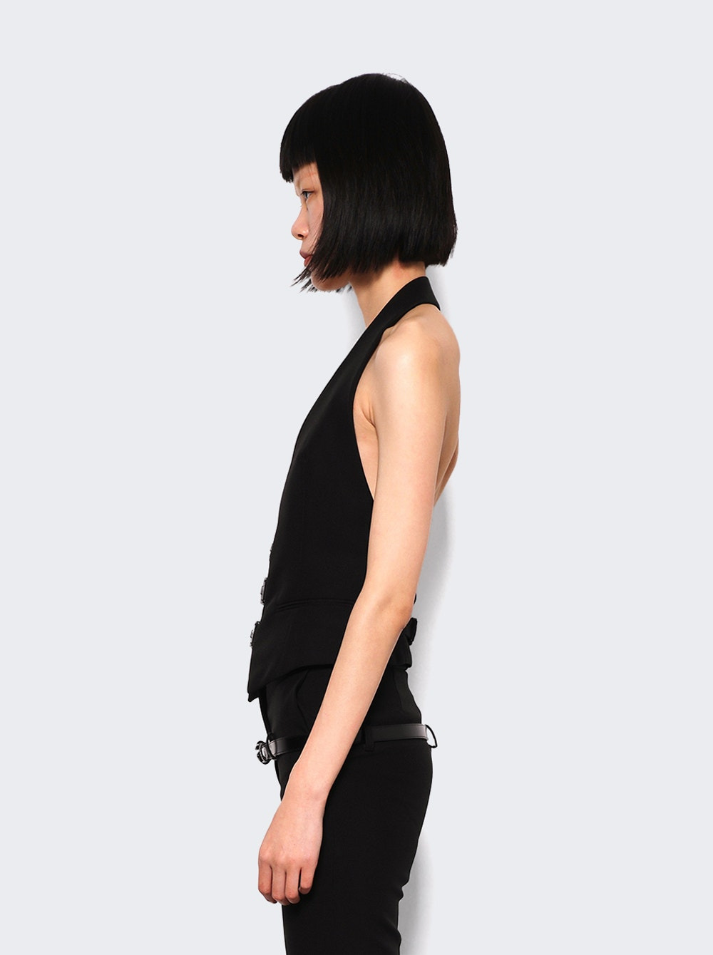 Multi Buckle Waistcoat Black - 3