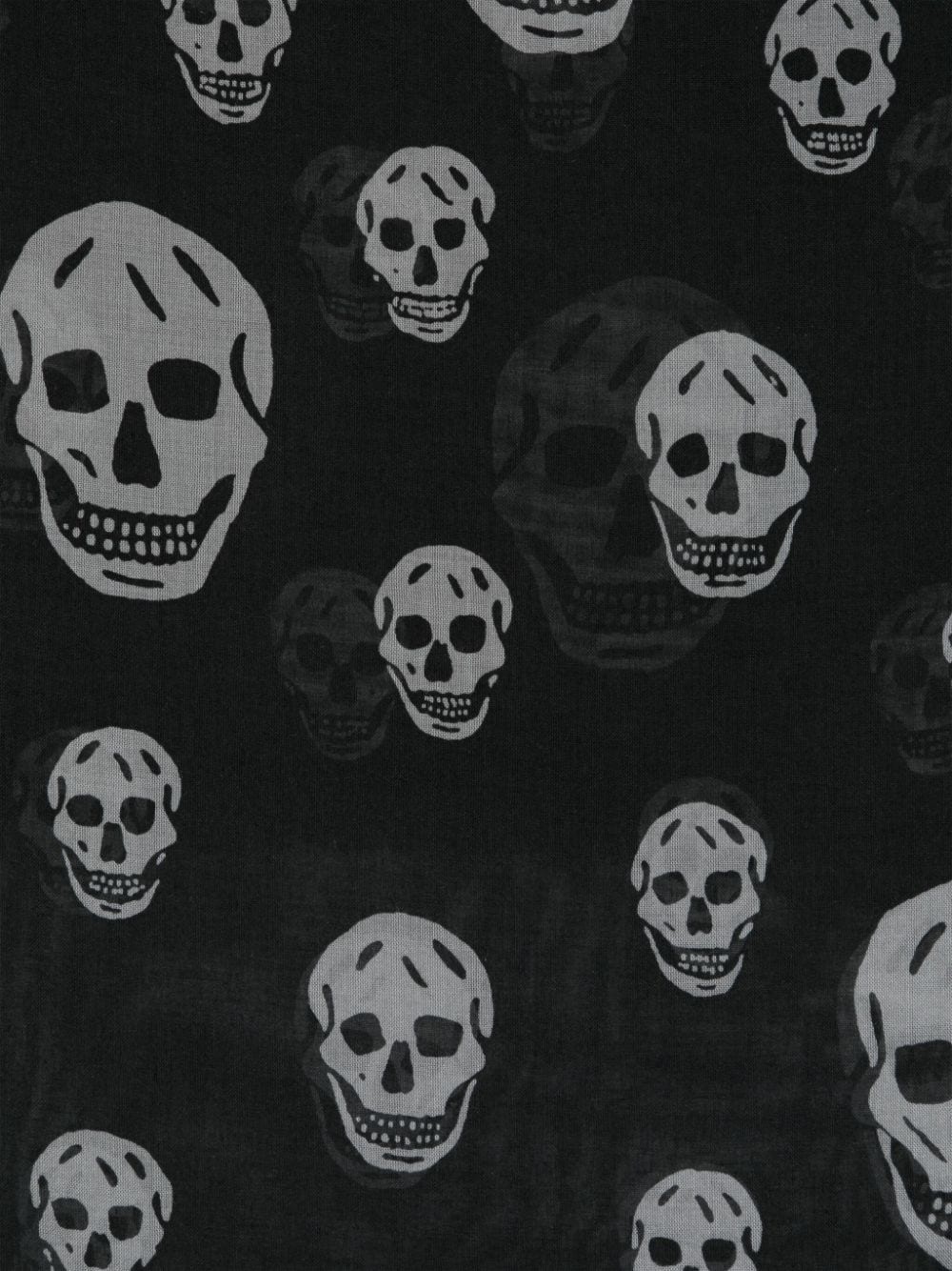 skull-print frayed scarf - 2