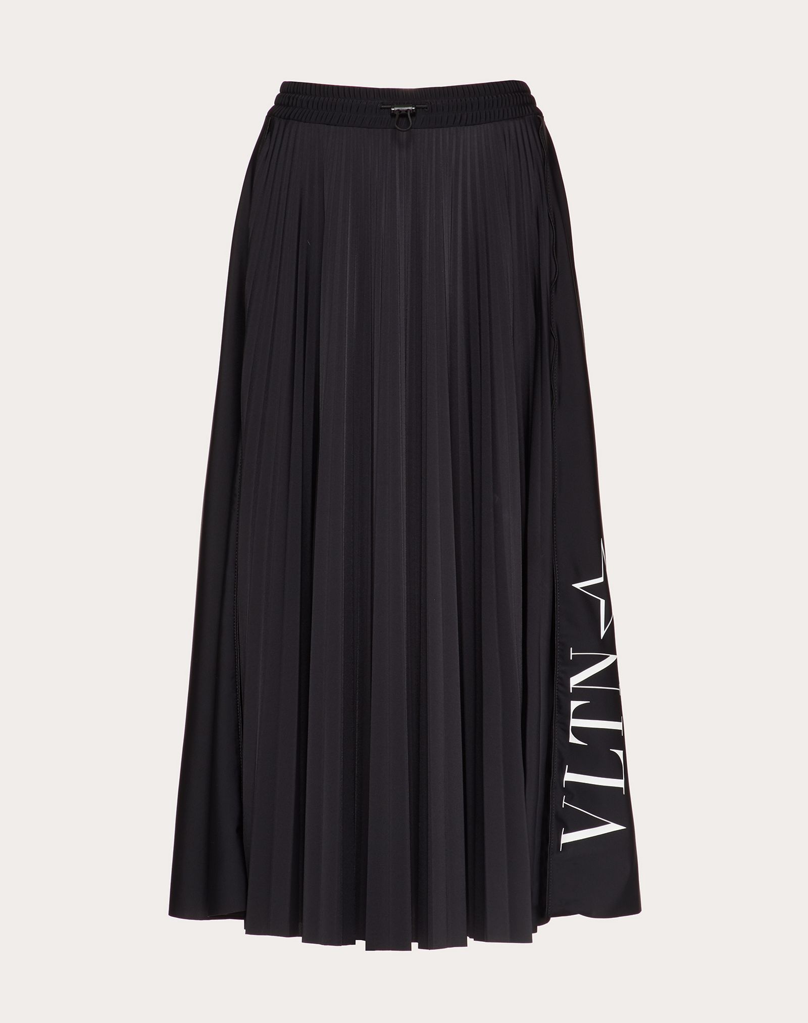 Pleated Jersey Skirt with VLTNSTAR Print - 1