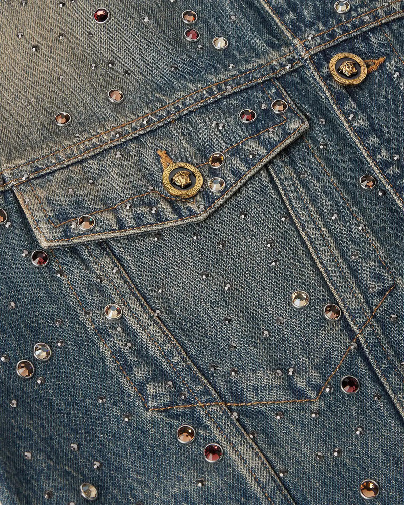 VERSACE Studded Denim Blouson Jacket outlook