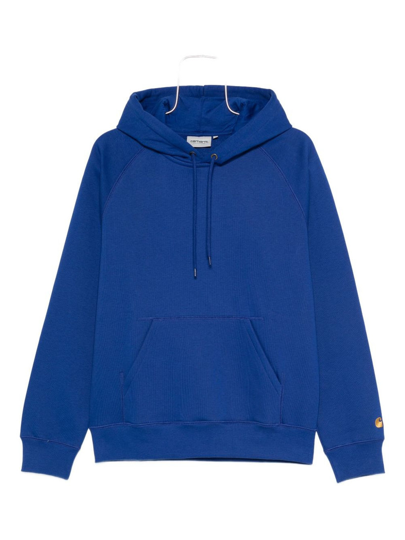 logo-embroidered hoodie 1