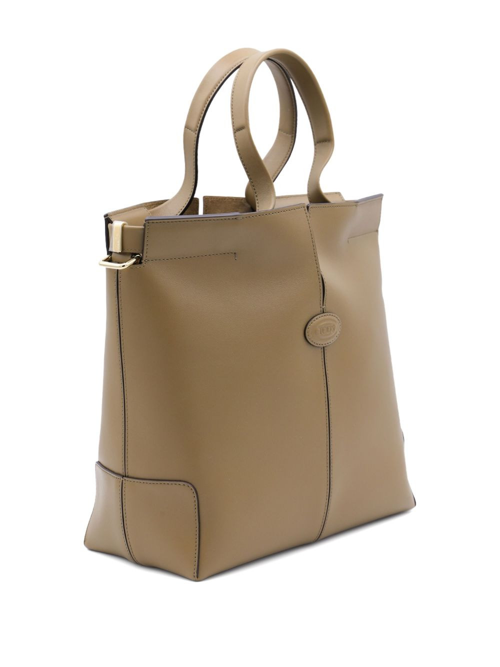 double-handle leather tote bag - 3