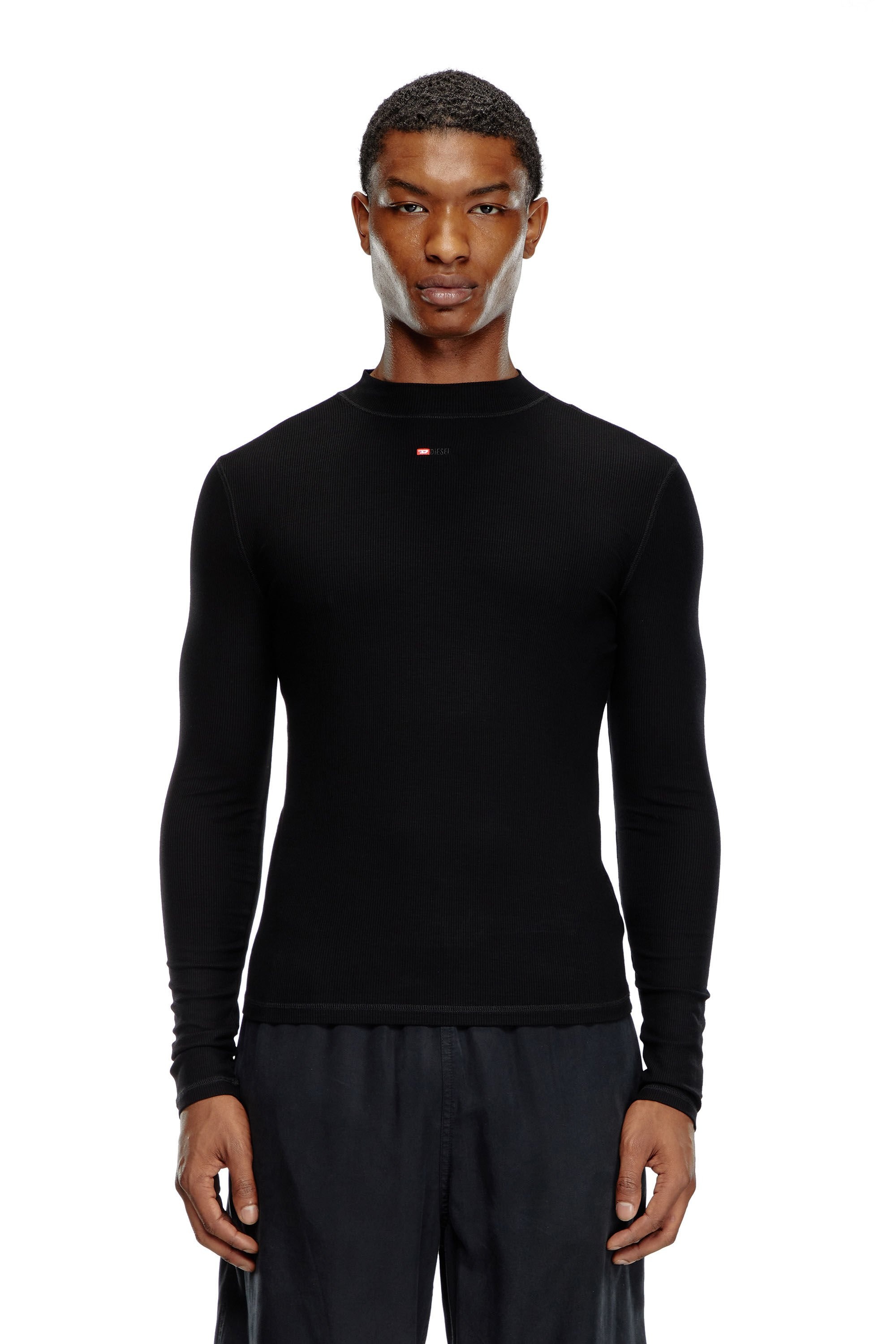【DIESEL】T-Mokky-Ls-Microdiv Diesel T-Mokky-Ls-Microdiv mock-neck Top | Black | FARFETCH