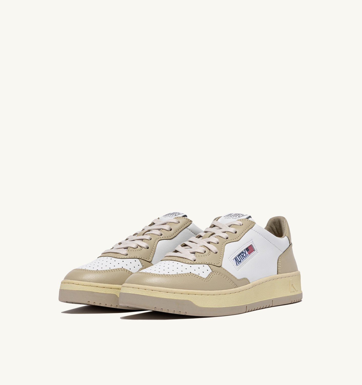 MEDALIST LOW SNEAKERS BICOLOR IN WHITE AND TIDAL FOAM LEATHER - 2
