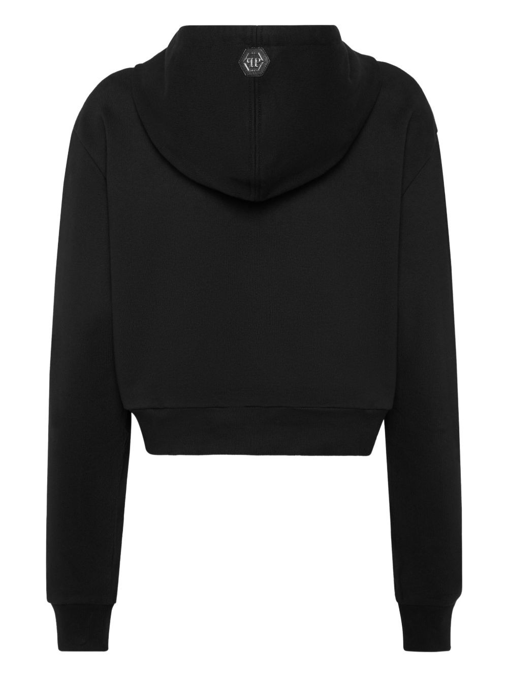 crystal-embellished logo hoodie sweatshirt - 2