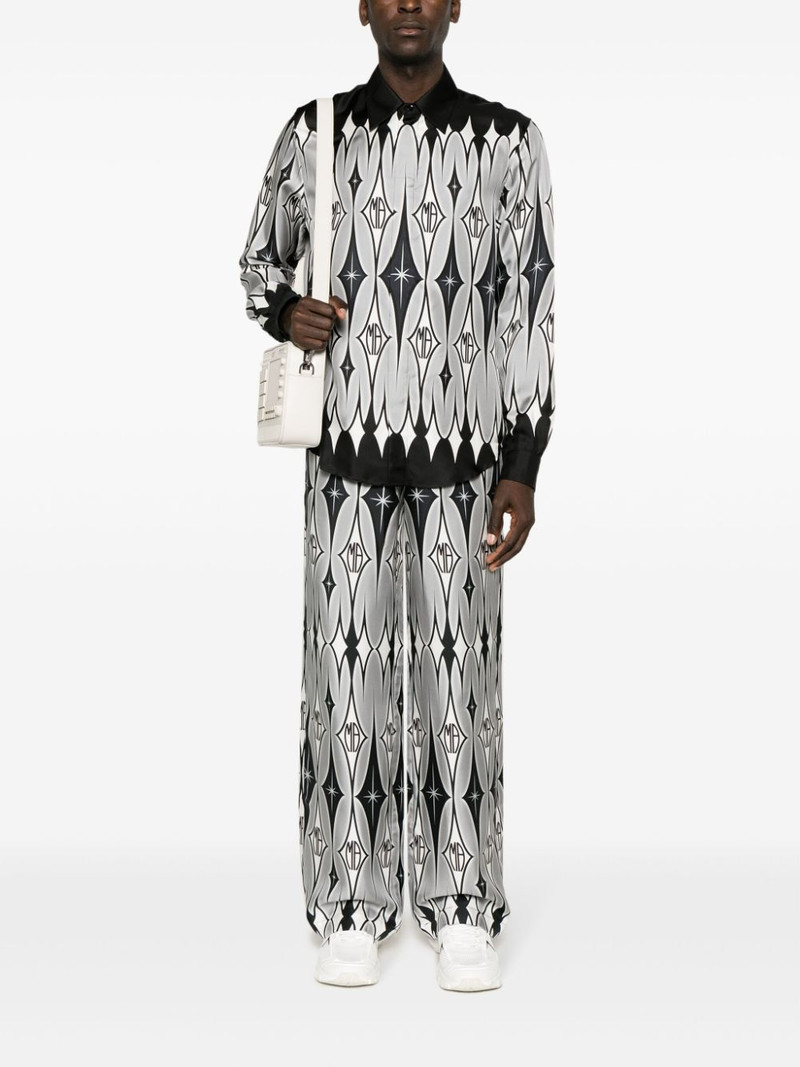 AMIRI graphic-print wide-leg silk trousers outlook