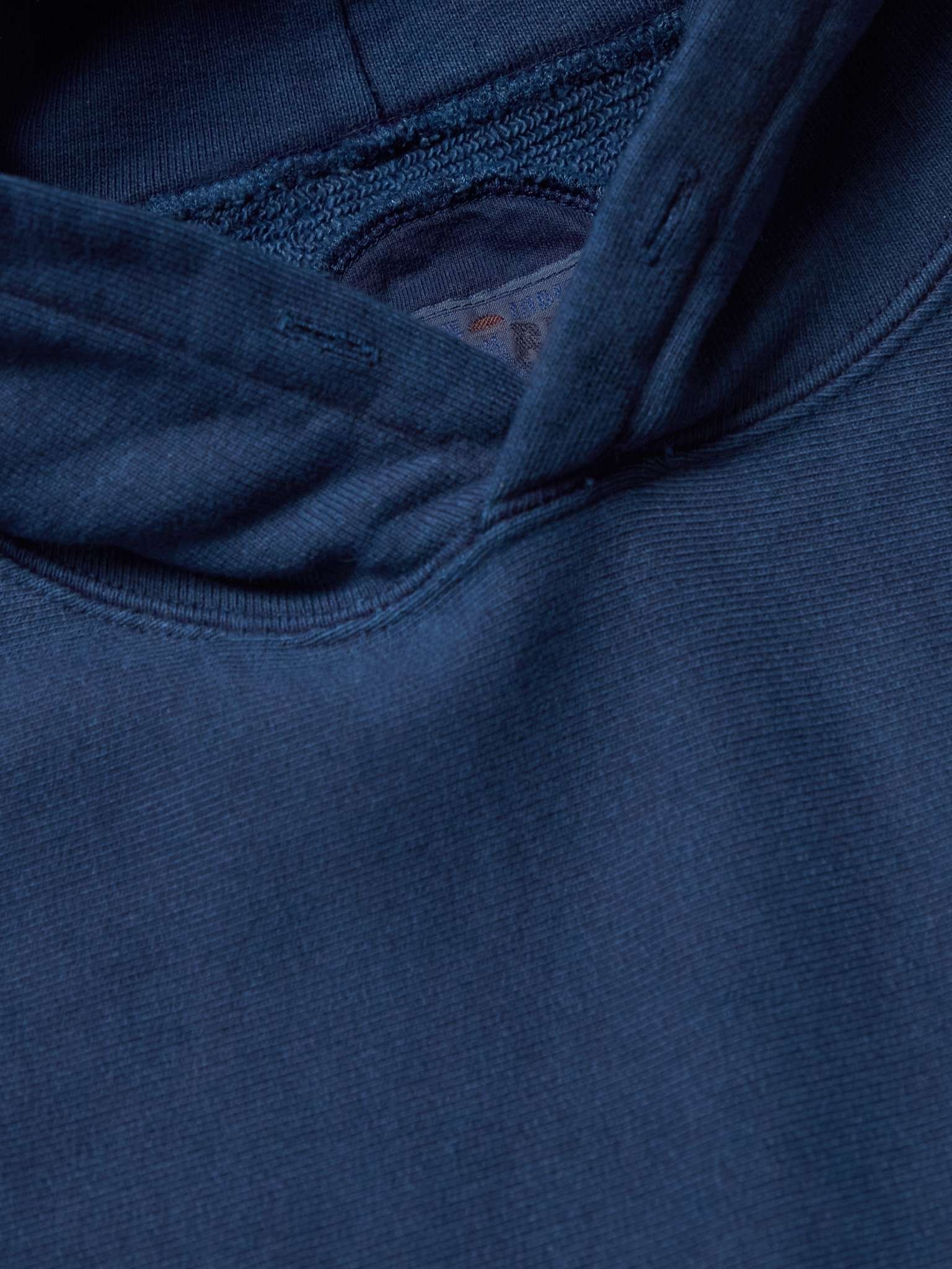 Indigo-Dyed Cotton-Jersey Hoodie - 6