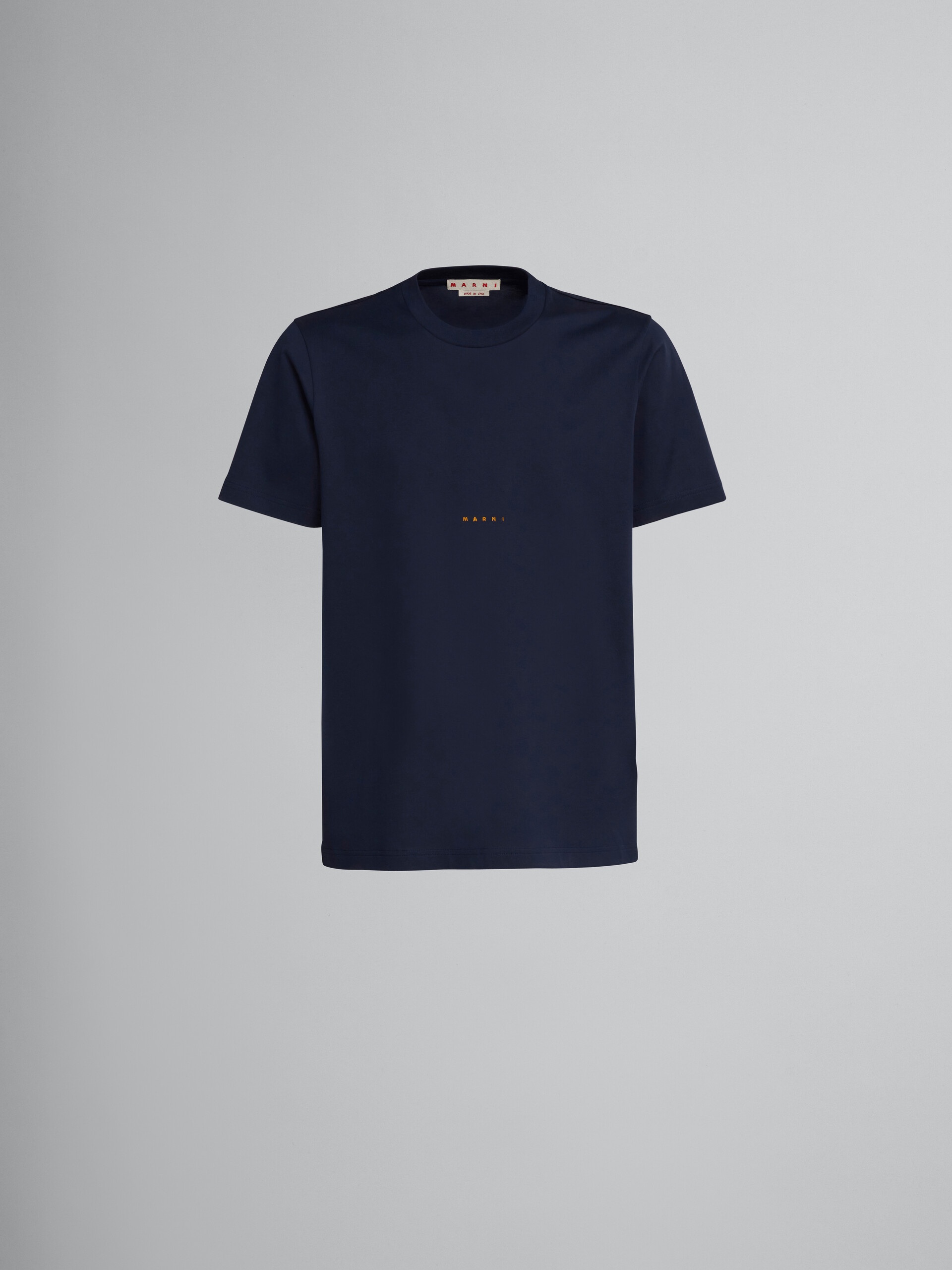 BLACK BIO COTTON T-SHIRT WITH LOGO - 1