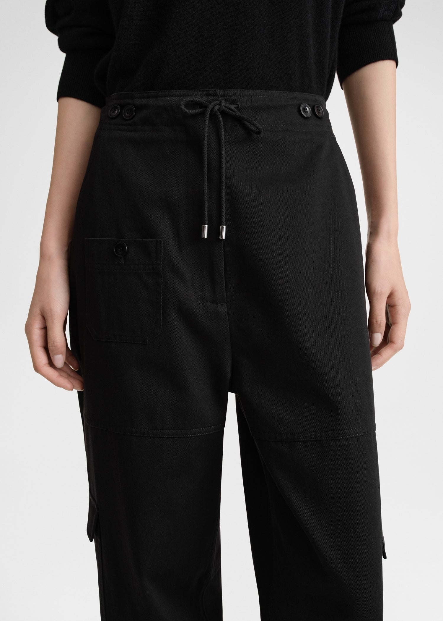 Cotton cargo trousers black - 3