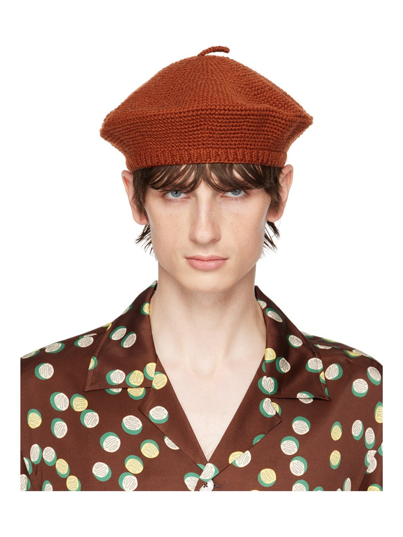 Brown Crochet Beret 1