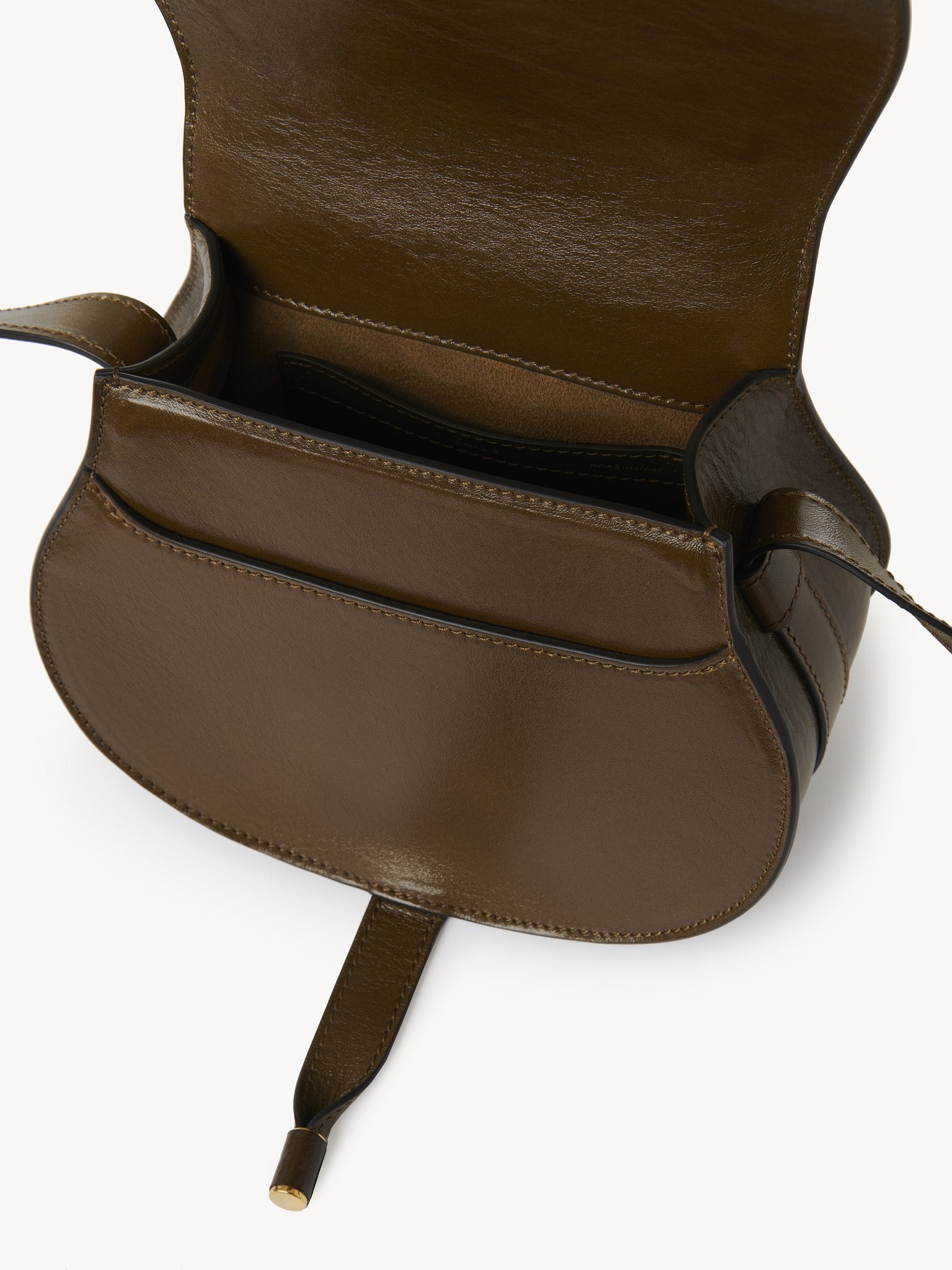 SMALL MARCIE SADDLE BAG IN SHINY LEATHER - 5
