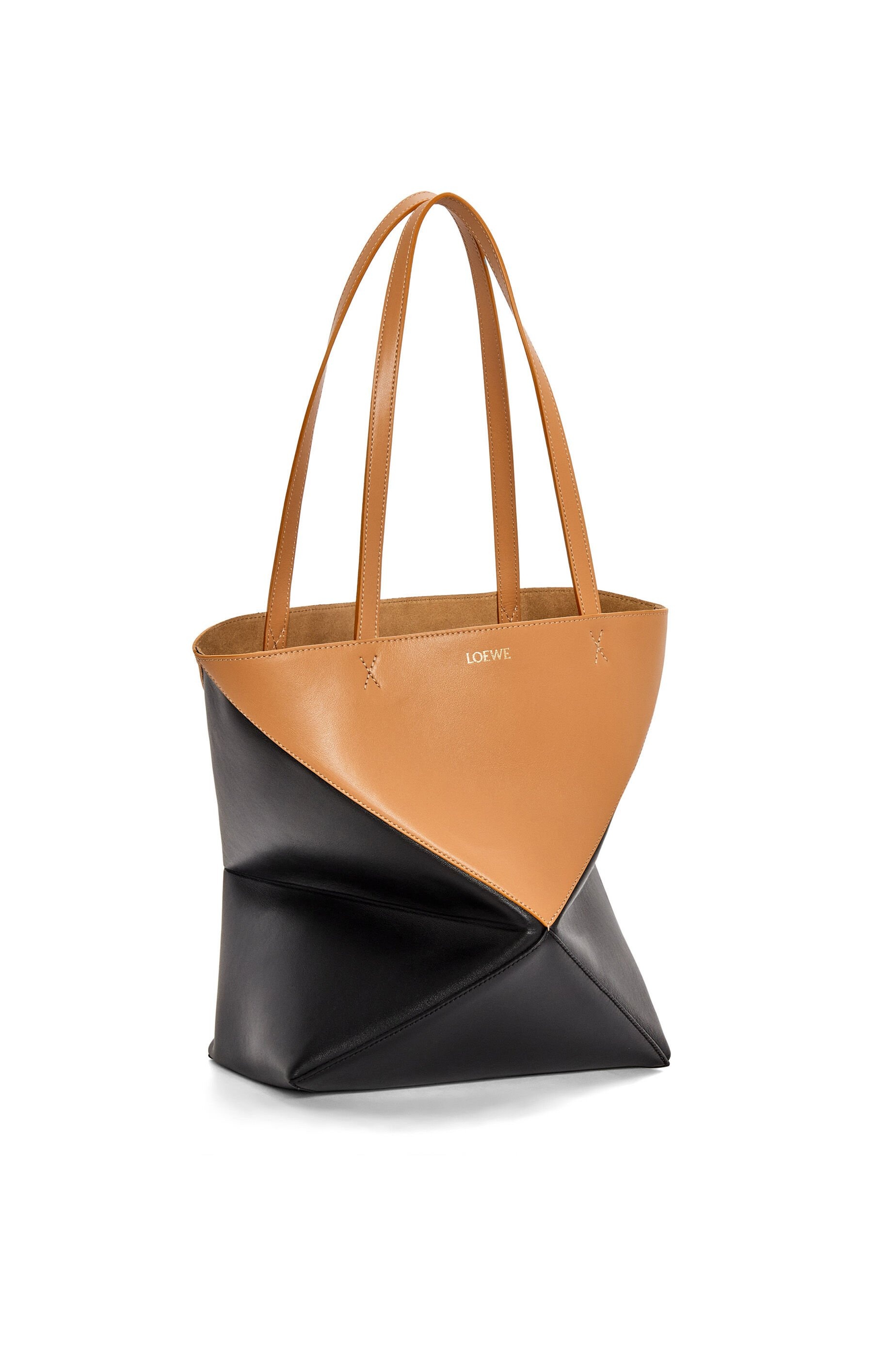 Puzzle Fold Tote in shiny calfskin - 4