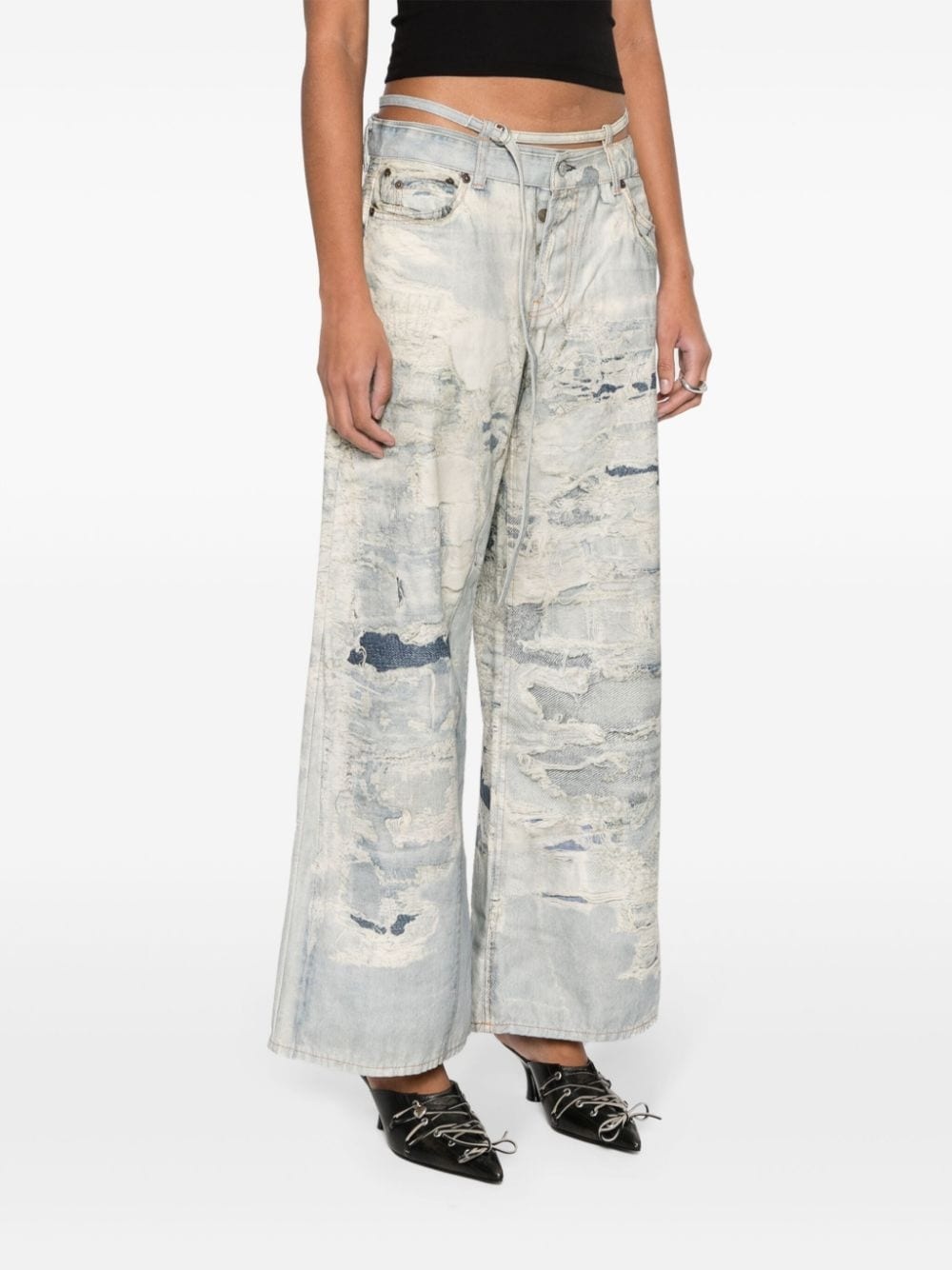 low-waist flared trousers - 3