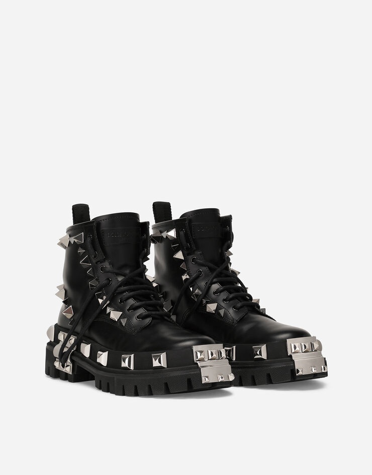 Studded calfskin hi-trekking ankle boots - 2