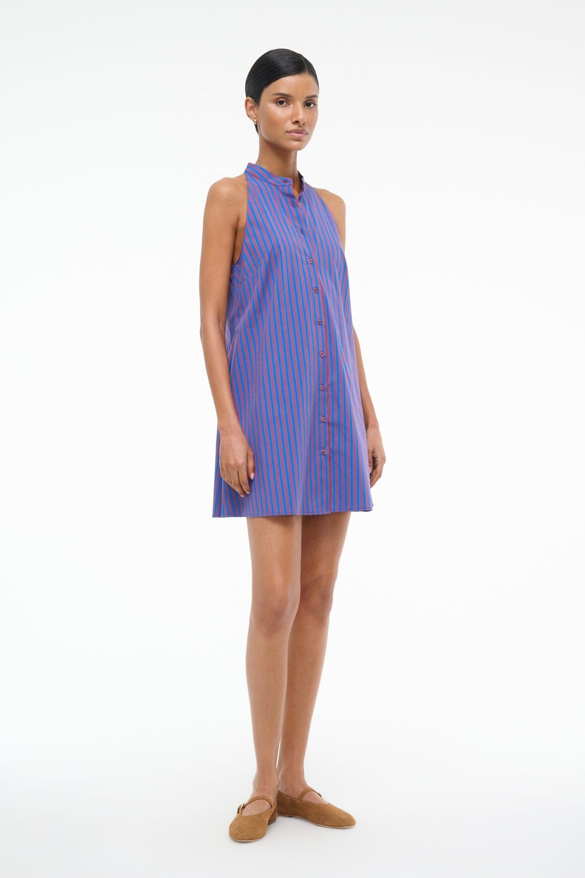 STAUD SHIRLEY MINI DRESS ATLAS STRIPE - 4