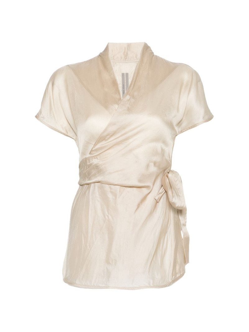 tie-waist V-neck blouse 1