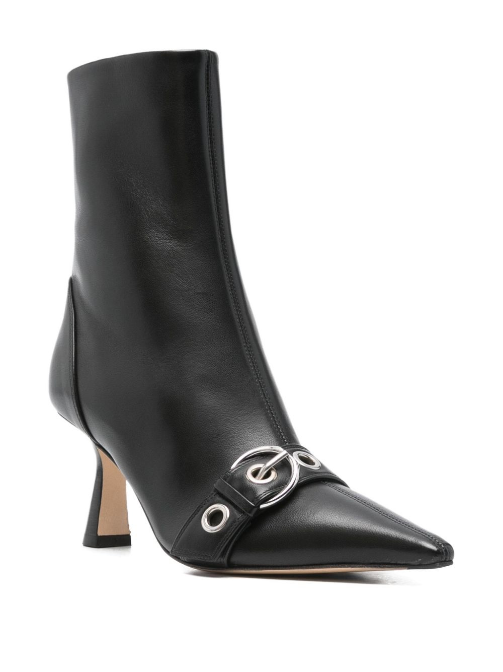 80mm buckle-detail pointed-toe boots - 2