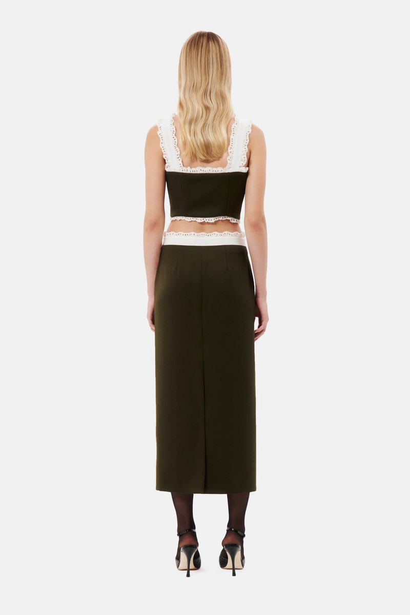 LIGHT WOOL SKIRT WITH ST GALLEN TRIM 5