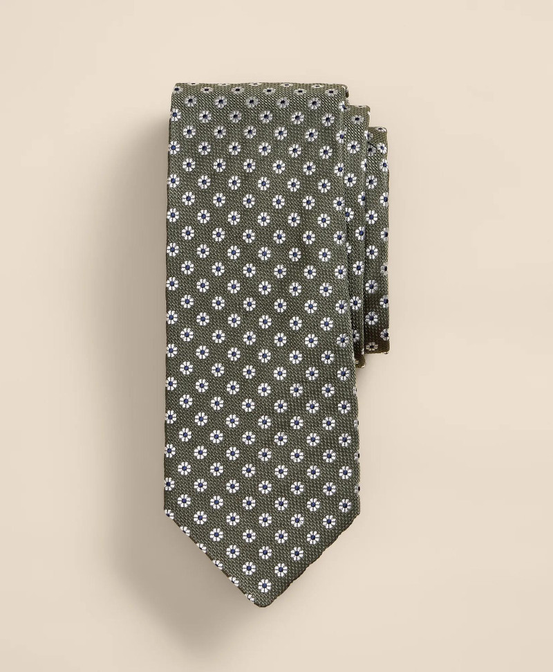 Silk Flower Foulard Tie 1