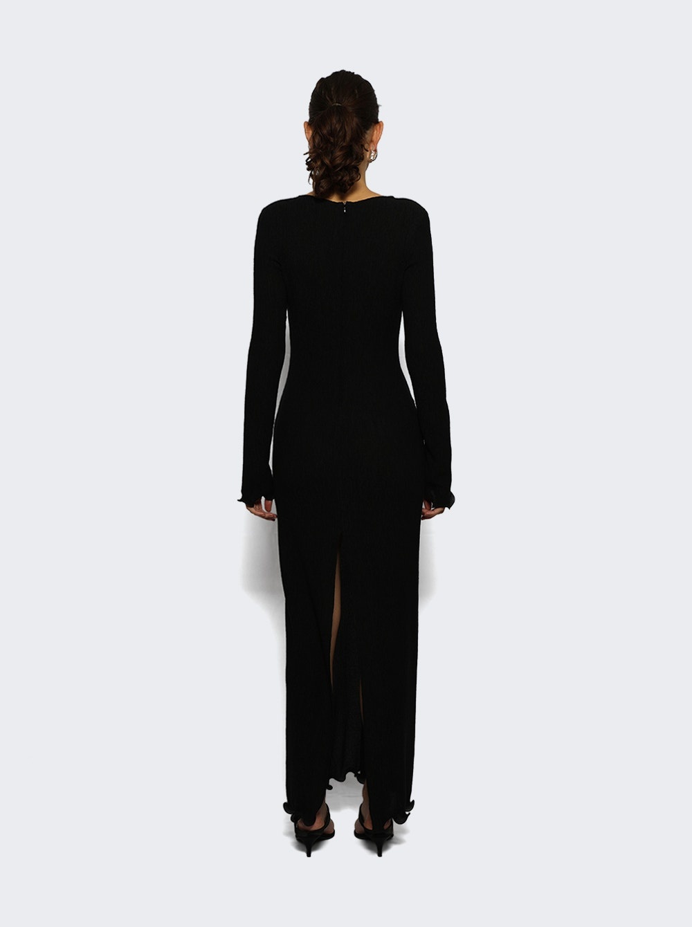 Crepe Beach Maxi Dress Black - 4