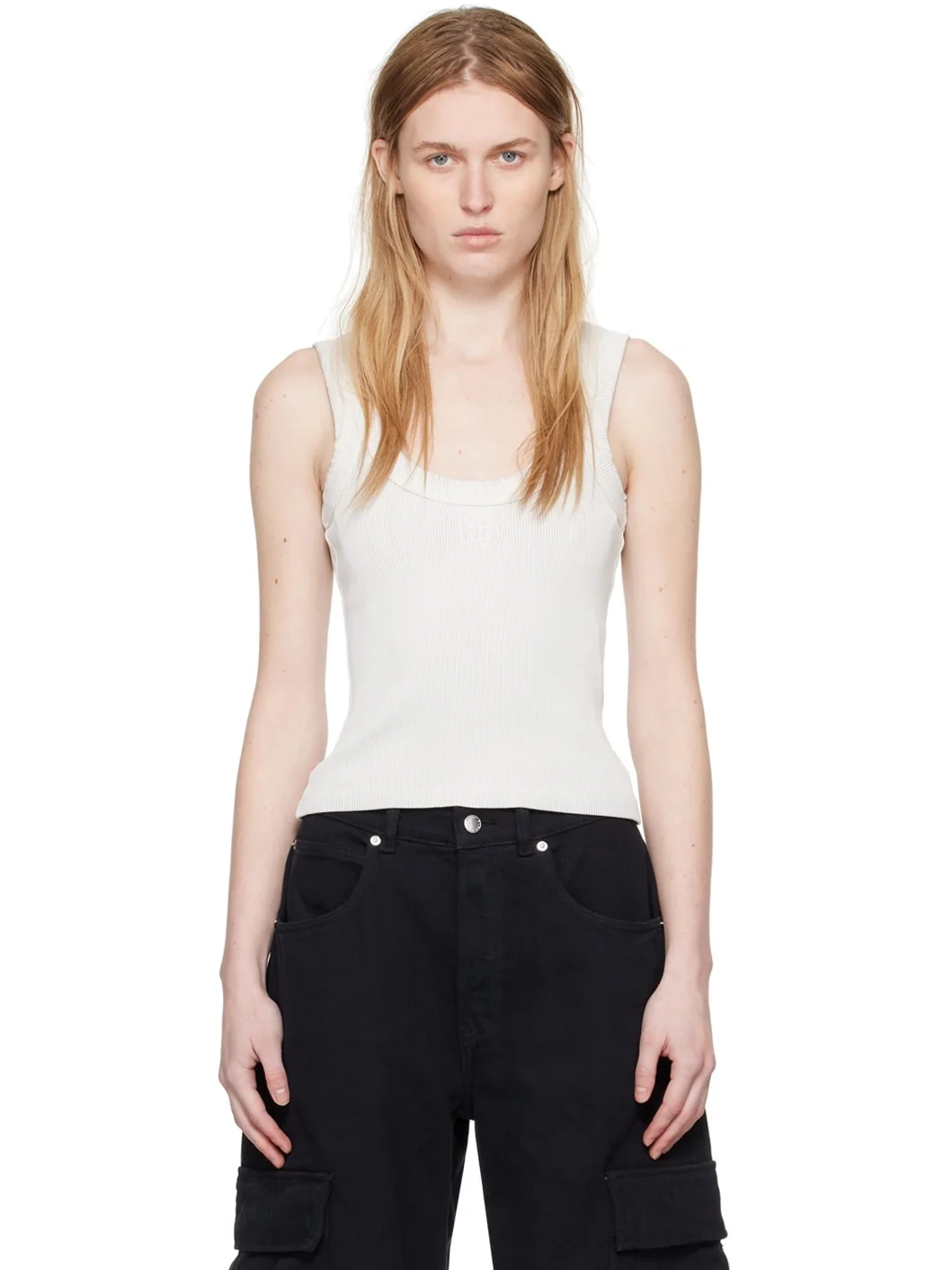 Gray Embossed Tank Top - 1