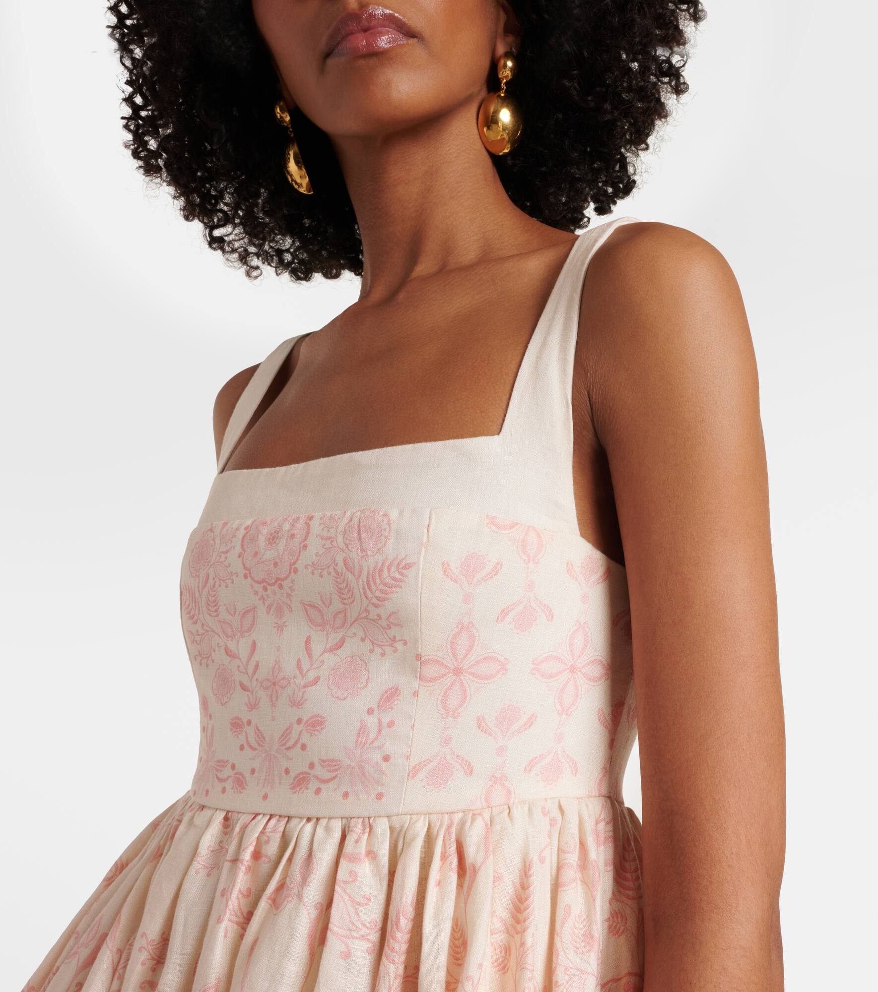 Hierbabuena Floritura linen minidress - 4