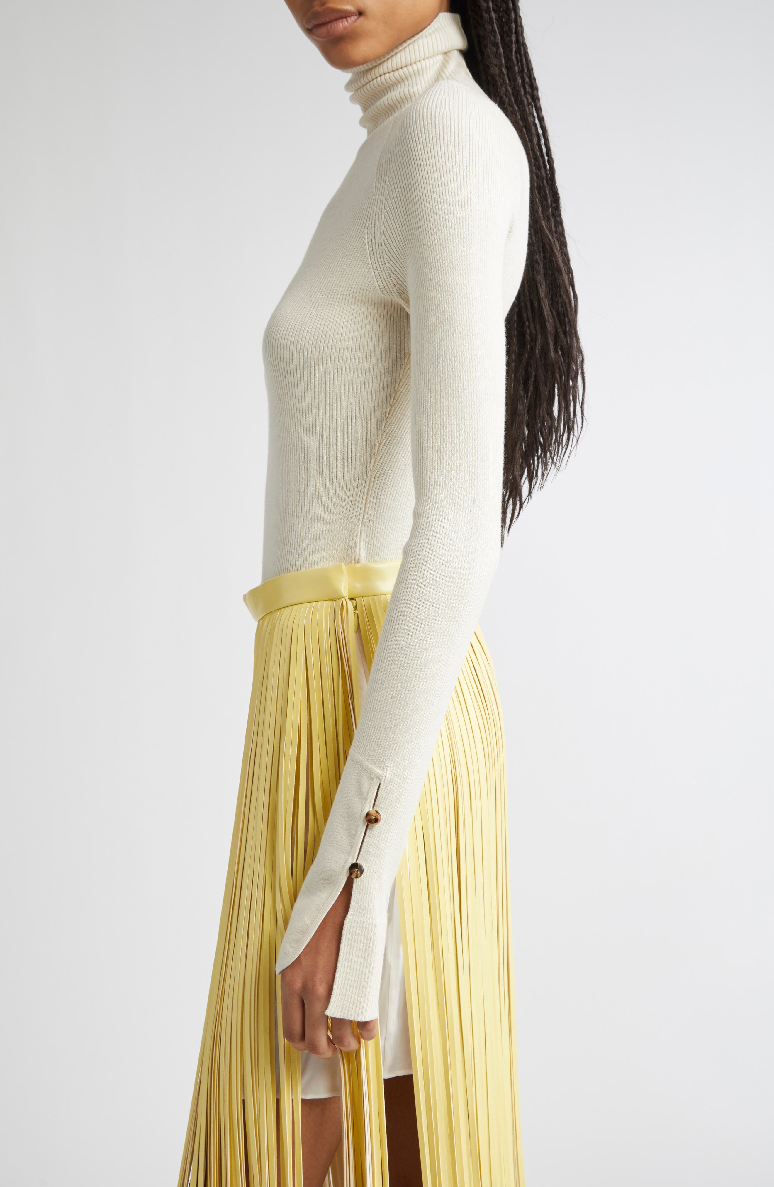 Proenza Schouler Belle Silk Turtleneck Sweater in Off White at Nordstrom - 4