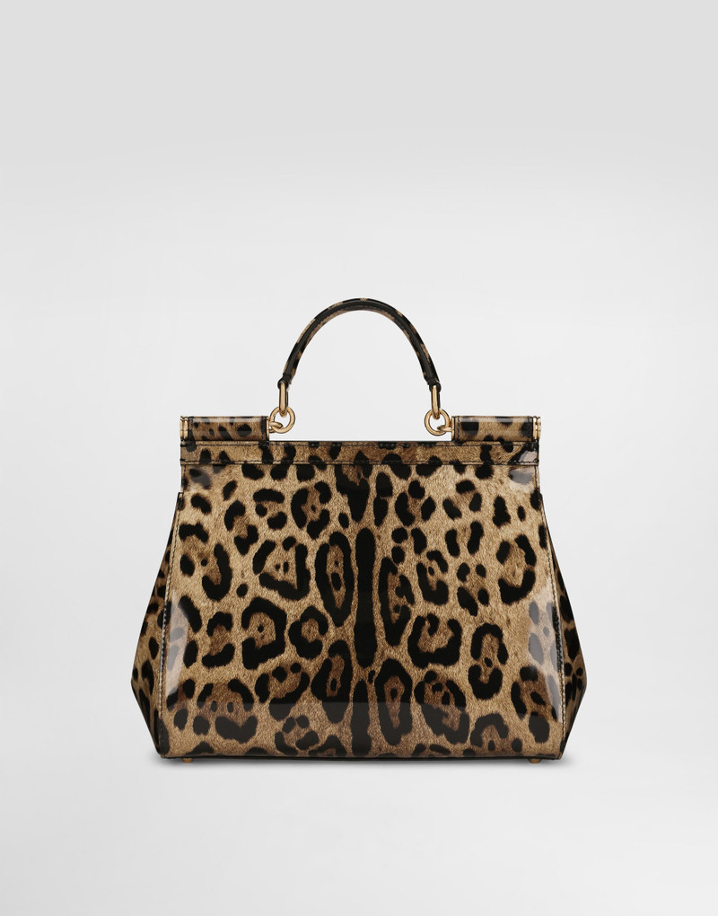 Medium Sicily bag in leopard-print polished calfskin 3