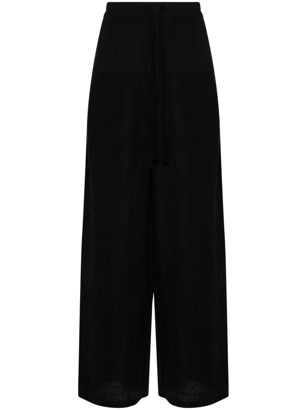 chambray linen wide trousers - 1