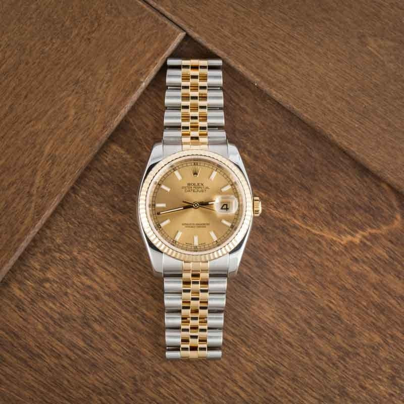 Pre-owned Rolex Datejust 36 116233 Champagne Dial - 6