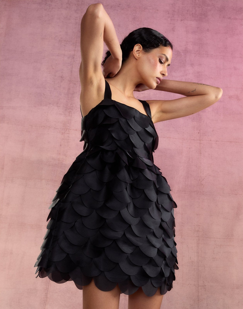 Scalloped Petal Mini Dress 8