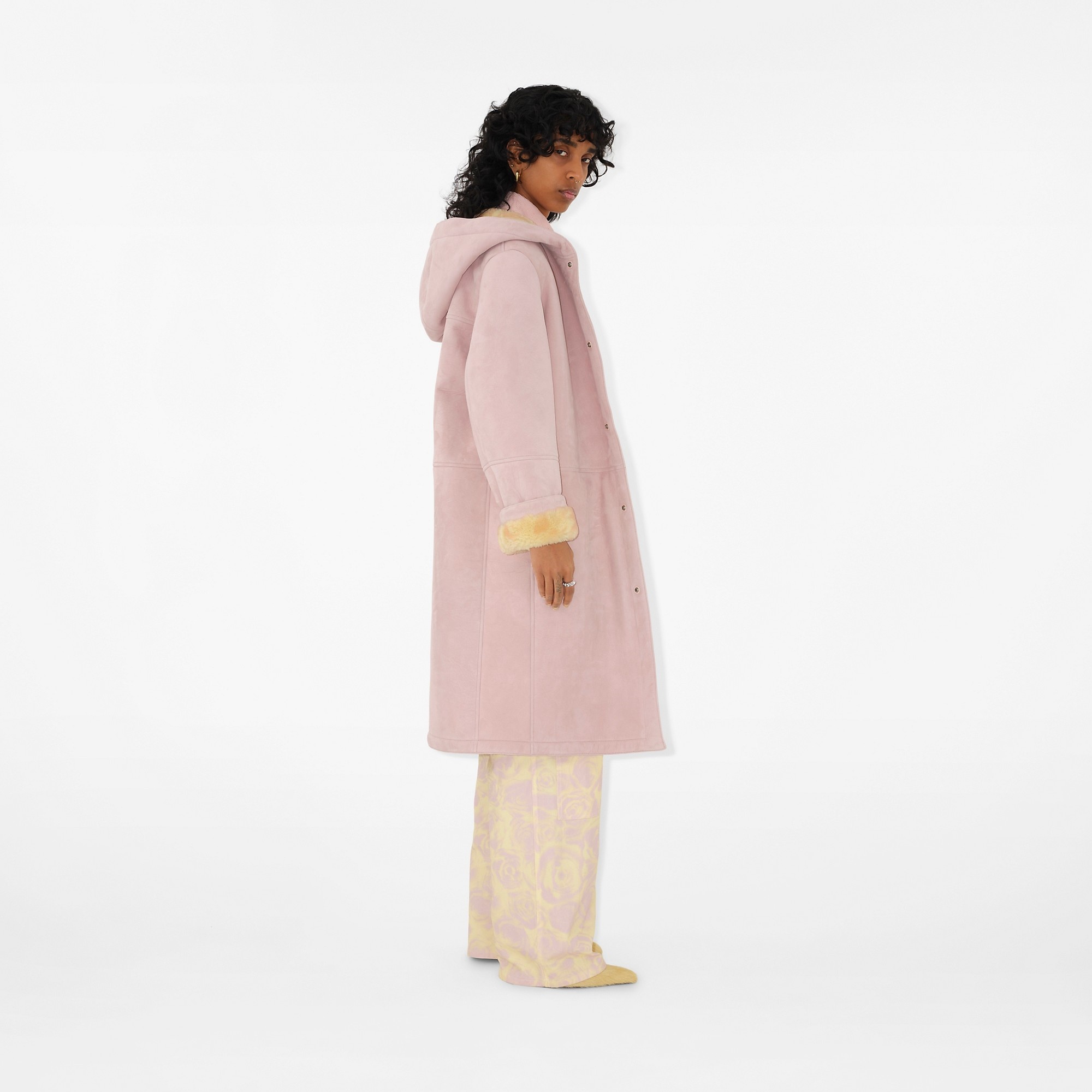 Suede and Shearling Coat - 3