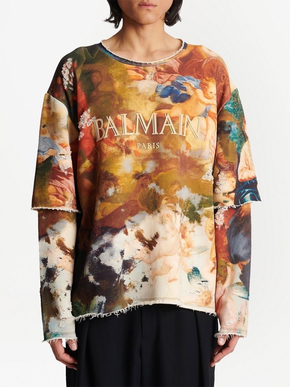 paint-print long-sleeved top - 3