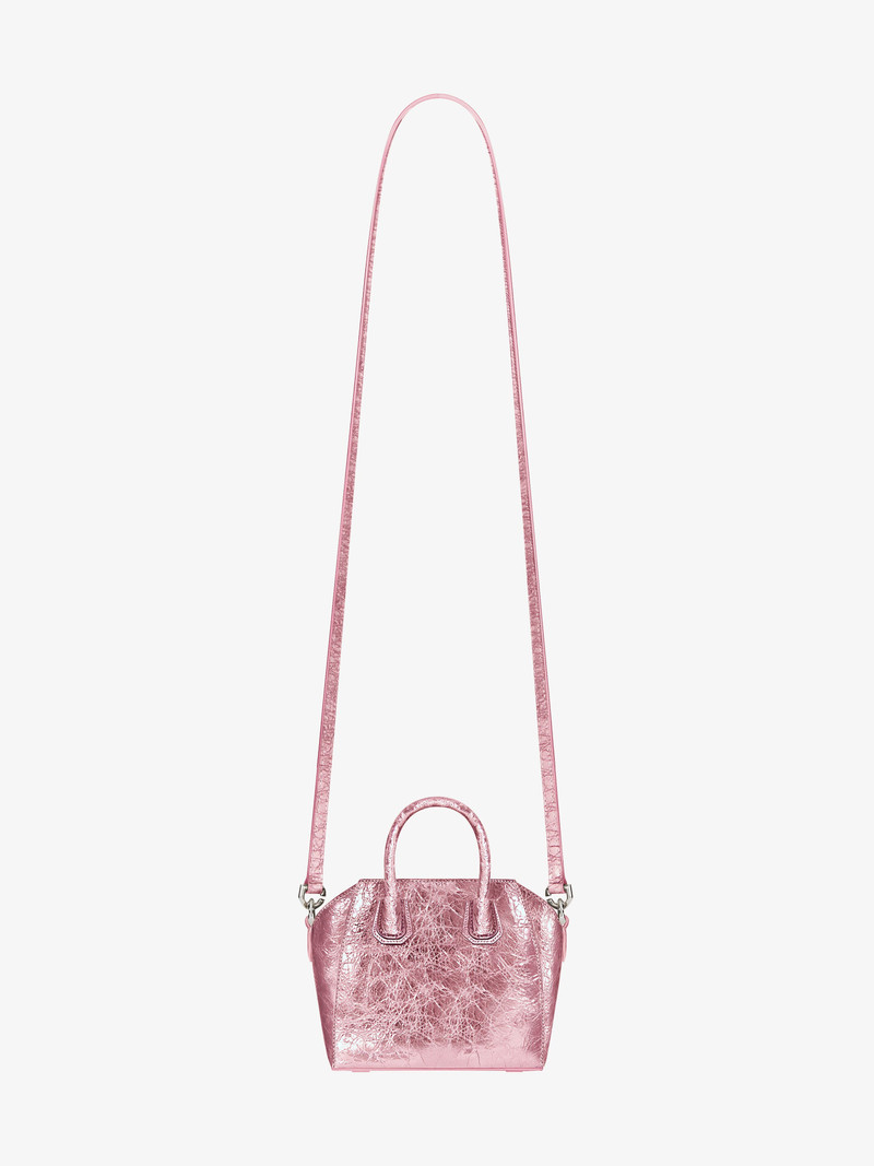 MICRO ANTIGONA BAG IN LAMINATED LEATHER 4