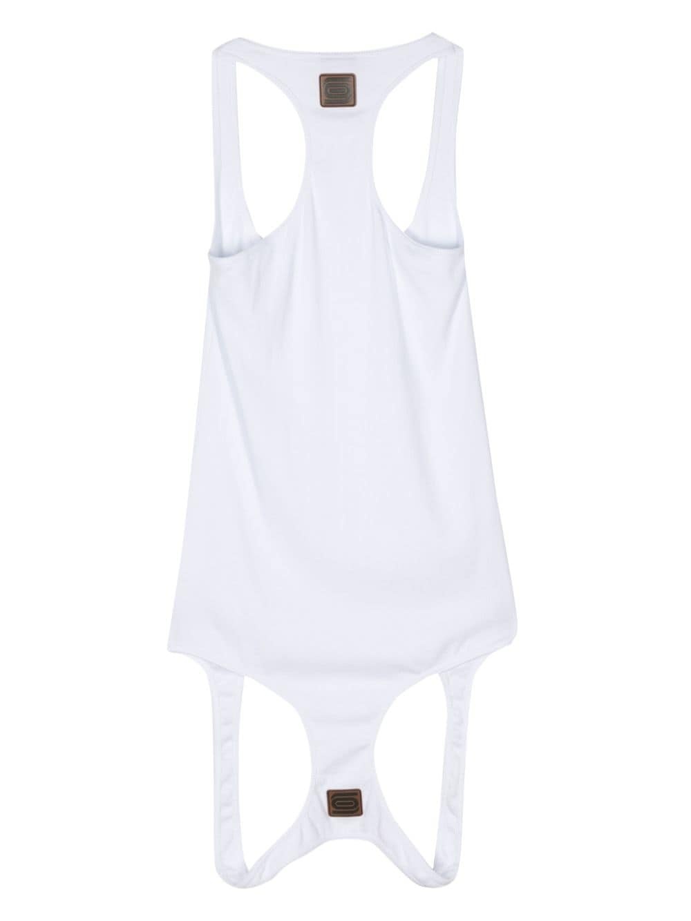 logo-patch double-end cotton tank top - 2