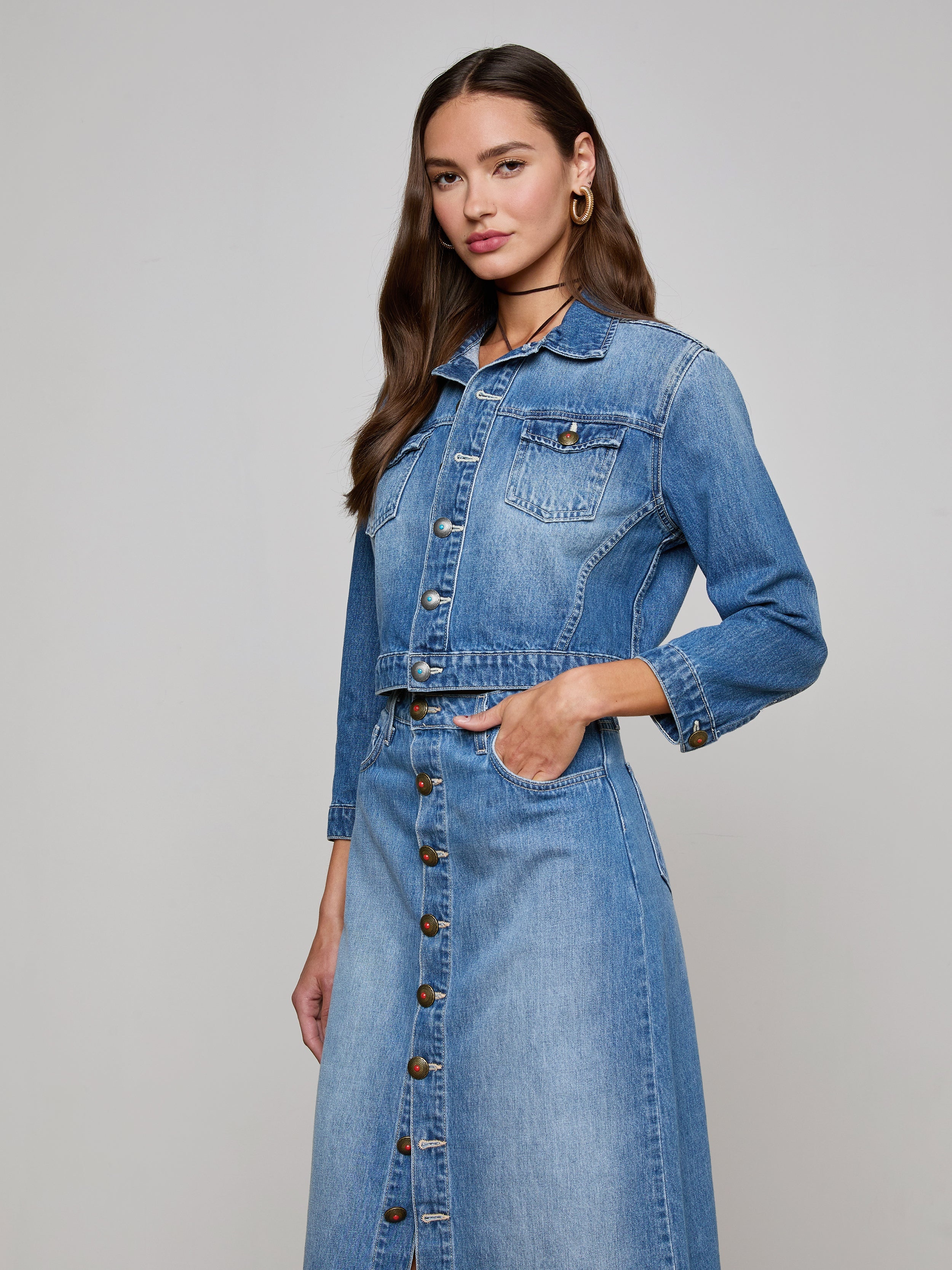Koda Cropped Denim Jacket - 4